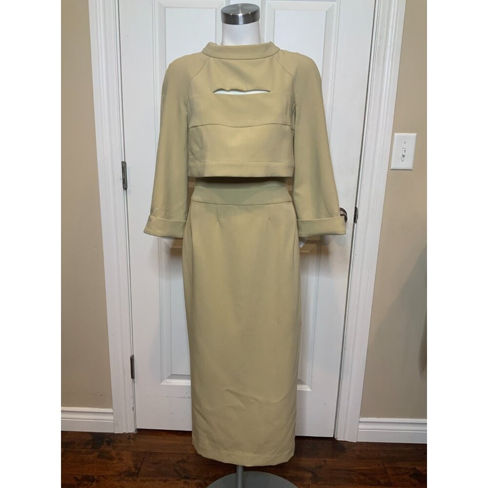 BGL Pistachio Brown Popover Midi Dress NWT! $804, Size XS